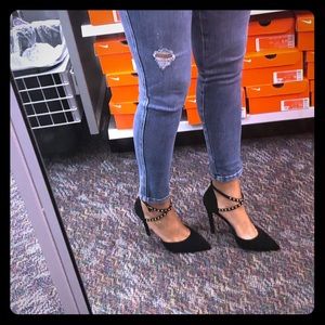 Black heels with Gold Details